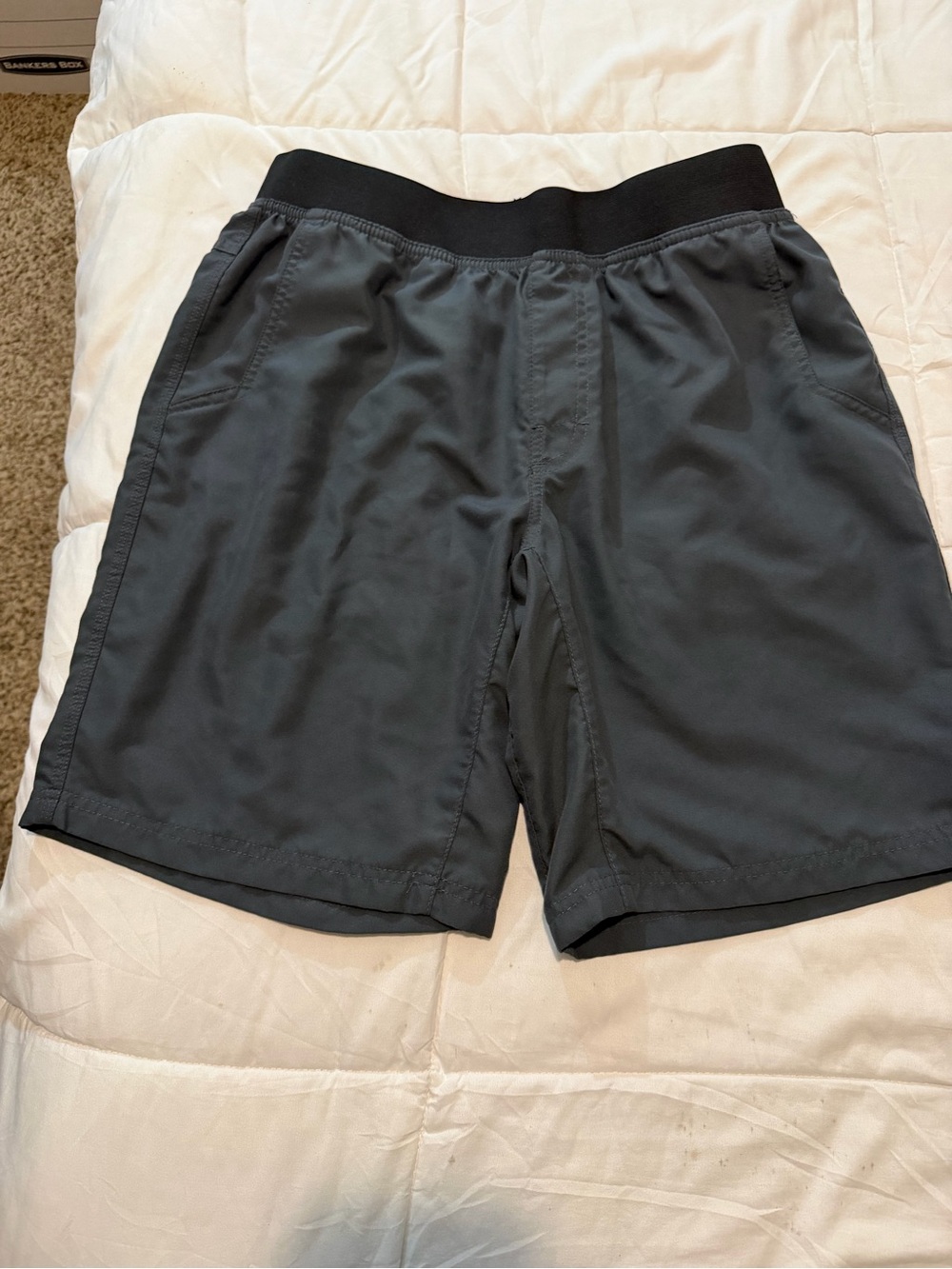 Prana Men's Athletic Shorts in Charcoal with Black Waistband
